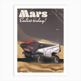 Mars Enlist Today Space art Art Print