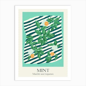Marche Aux Legumes Mint Summer Illustration 6 Art Print