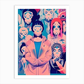 Masquerade Mask Fashion Collage 06 Art Print