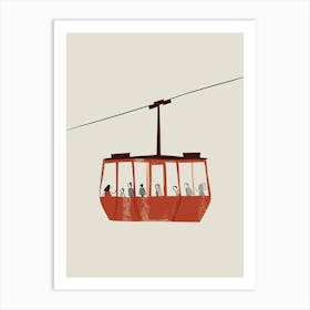 Ski Lift Print Skier Ski Minimalist Prints Art Print