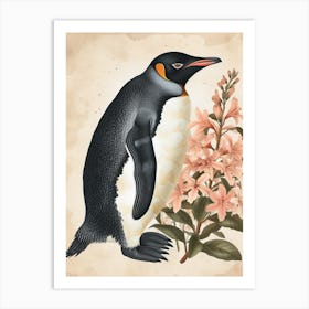 Adlie Penguin Livingston Island Vintage Botanical Painting 3 Art Print