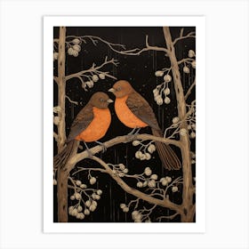 Art Nouveau Birds Poster Dipper 4 Art Print