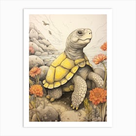 Storybook Animal Watercolour Sea Turtle Art Print