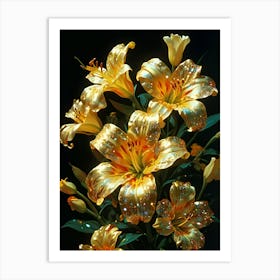 Gold Lilies Art Print