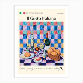 Il Gusto Italiano Trattoria Italian Poster Food Kitchen Art Print