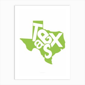 Texas State Typography Art Print