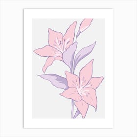 Pastel Pink Lily Flowers Art Print