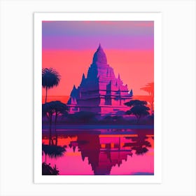 Cambodia Sunset Dreamy Landscape Art Print