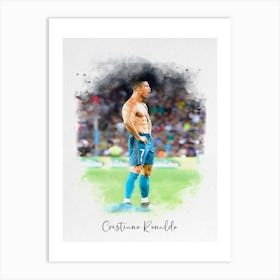 Cristiano Ronaldo Real Madrid Watercolor Art Print