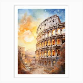 Ancient Grandeur: The Colosseum's Rome Art Print