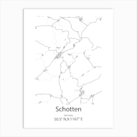 Schotten,Germany Minimalist Map Art Print