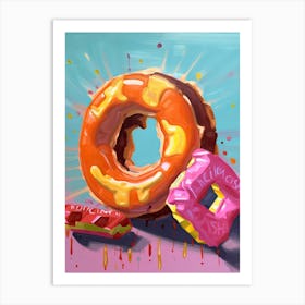 Doughnuts Oil Painting 1 Art Print