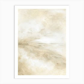 Glimmer - Neutral Modern Abstract Painting, Earth Tone Abstract Soft Landscape Art Print