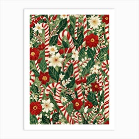 Christmas Candy Canes Art Print