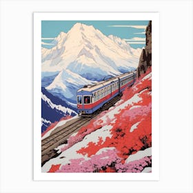 Tateyama Kurobe Alpine Route, Japan Vintage Travel Art 4 Art Print