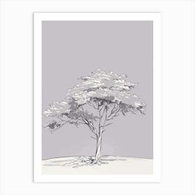 Ash Tree Minimalistic Drawing 3 Art Print