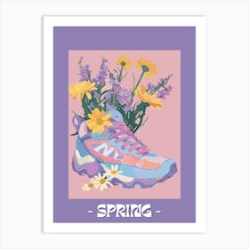 Spring Poster Retro Sneakers With Flowers 90s 1 Art Print