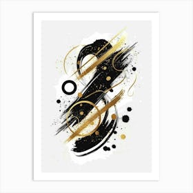 Gold And Black Abstract Painting 53 Art Print