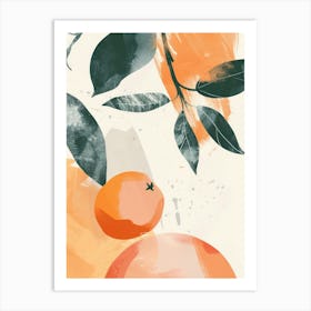 Peaches Close Up Illustration 3 Art Print