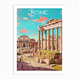 Colourful Rome travel poster Art Print Art Print