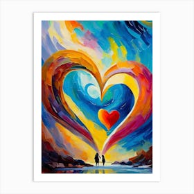 Couple In A Heart Art Print