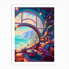 Psychedelic Living Room Art Print