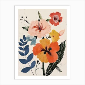 Painted Florals Hibiscus 1 Art Print