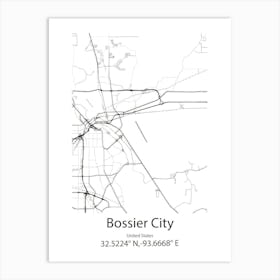 Bossier City,United States Minimalist Map 1 Art Print