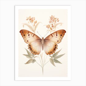 Butterfly On A Flower Art Print