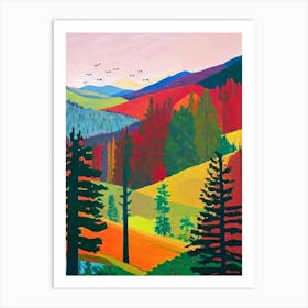Sequoia National Park 1 United States Of America Abstract Colourful Art Print