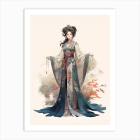 Traditional Chinese Clothing Illustration 4 Art Print