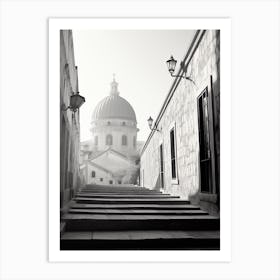 Dubrovnik, Croatia, Black And White Old Photo 1 Art Print