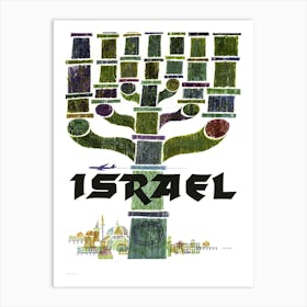 Israel, Vintage Airline Poster Art Print