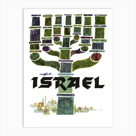 Israel Vintage Airline Poster Art Print