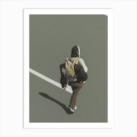 Man Walking Down The Street Art Print