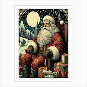 Santa Claus In The Chair Art Print