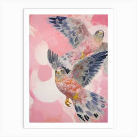 Pink Ethereal Bird Painting Eurasian Sparrowhawk 1 Art Print