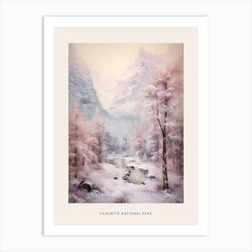 Dreamy Winter National Park Poster  Yosemite National Park United States 3 Art Print