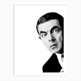 Rowan Atkinson Mr. Bean in Line Illustration Art Print