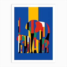 Elephant Abstract Pop Art 10 Art Print