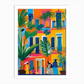 Colorful Cuban lifestyle Art Print