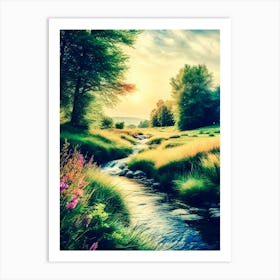 Sunset In The Meadow 2 Art Print