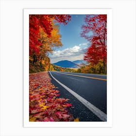 Autumn Leaves On The Road Art Print