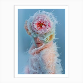 "Ethereal Woman in Frosty Floral Hat" Art Print