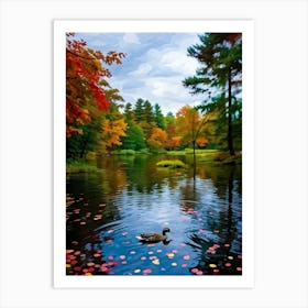 Duck In The Pond 1 Art Print