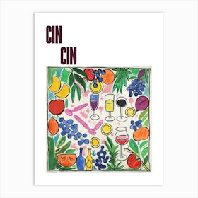 Cin Cin Poster Summer Wine Matisse Style 8 Art Print