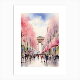 Champs-Elysées Avenue. Paris. The atmosphere and manifestations of spring. 26 Art Print