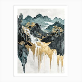 Alps In Gold Dreamlike Elegance Art Print