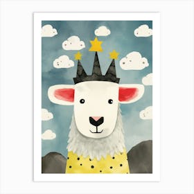 Little Sheep 2 Wearing A Crown Art Print