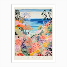 Poster Of Coral Beach, Australia, Matisse And Rousseau Style 2 Art Print